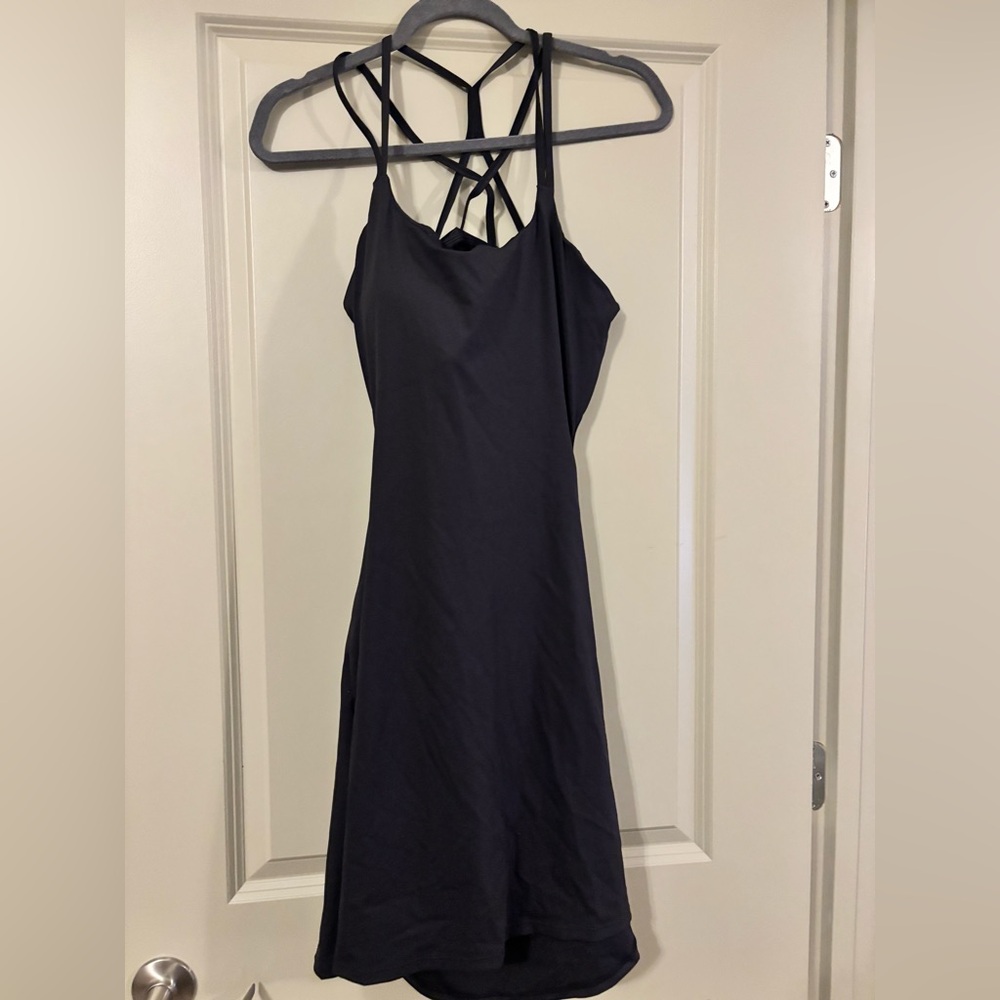 ❌SOLD❌Halara Elegant Black Strappy Dress Size L - Picture 2 of 3